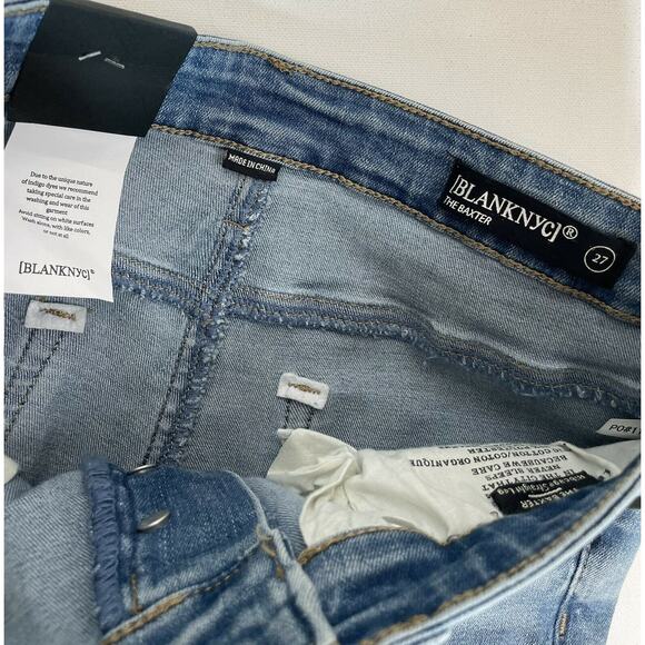 Blank NYC The Baxter Ribcage High Rise Fit Straight Leg Distressed Jeans Size 28 - Picture 5 of 9